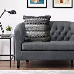 Throw Pillows LR Resources Nia Black And Grey Stripes Hypoallergenic Polyester 18 In. X 18 In. Throw Pillow -SAFAVIEH Shop lr resources throw pillows pillo07358bkgiipl d4 1000