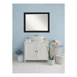 Mirrors Amanti Art Annatto 45 In. W X 35 In. H Framed Rectangular Beveled Edge Bathroom Vanity Mirror In Mahogany