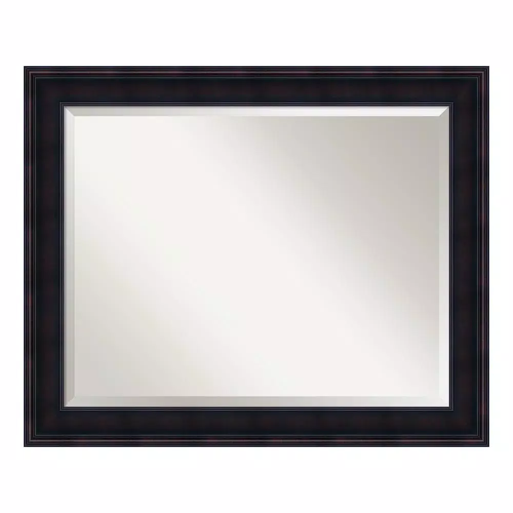 Mirrors Amanti Art Annatto 33 In. W X 27 In. H Framed Rectangular Beveled Edge Bathroom Vanity Mirror In Mahogany 6 Mirrors Amanti Art Annatto 33 In. W X 27 In. H Framed Rectangular Beveled Edge Bathroom Vanity Mirror In Mahogany - Image 4