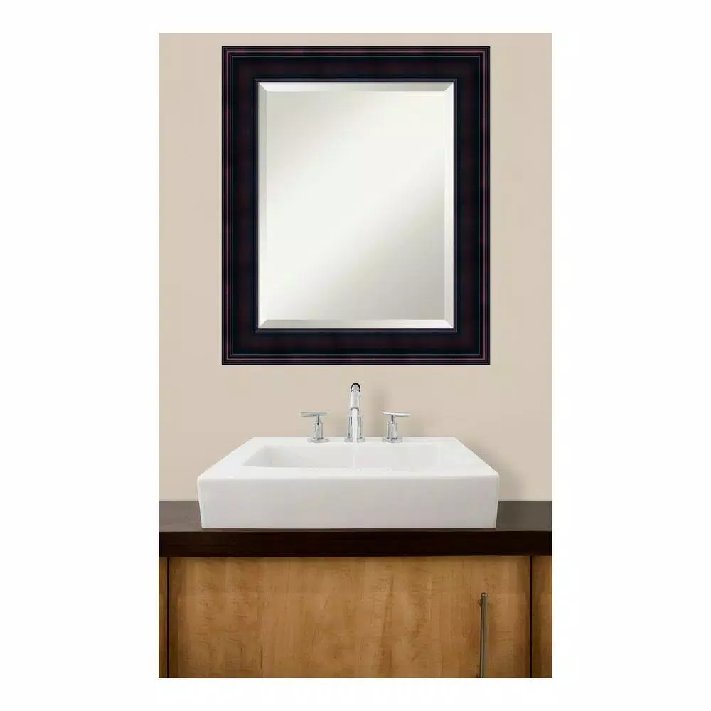Mirrors Amanti Art Annatto 21 In. W X 25 In. H Framed Rectangular Beveled Edge Bathroom Vanity Mirror In Mahogany 7 Mirrors Amanti Art Annatto 21 In. W X 25 In. H Framed Rectangular Beveled Edge Bathroom Vanity Mirror In Mahogany - Image 5