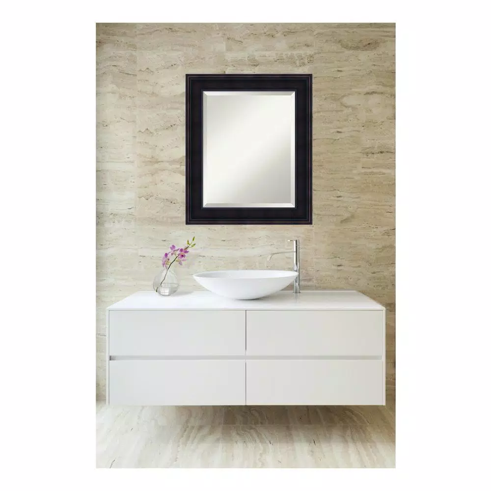 Mirrors Amanti Art Annatto 21 In. W X 25 In. H Framed Rectangular Beveled Edge Bathroom Vanity Mirror In Mahogany 3 Mirrors Amanti Art Annatto 21 In. W X 25 In. H Framed Rectangular Beveled Edge Bathroom Vanity Mirror In Mahogany