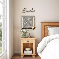 Wall Signs Lavish Home “Breathe” Decorative Metal Cutout Wall Sign 13 Wall Signs Lavish Home “Breathe” Decorative Metal Cutout Wall Sign -SAFAVIEH Shop matte black lavish home wall signs hw0200058 1f 1000