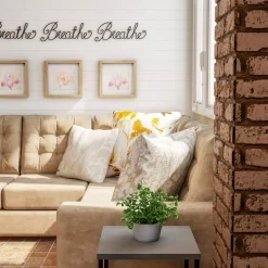 Wall Signs Lavish Home “Breathe” Decorative Metal Cutout Wall Sign 15 Wall Signs Lavish Home “Breathe” Decorative Metal Cutout Wall Sign -SAFAVIEH Shop matte black lavish home wall signs hw0200058 fa 1000