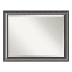 Mirrors Amanti Art Quick 46 In. W X 36 In. H Framed Rectangular Beveled Edge Bathroom Vanity Mirror In Metallic Silver -SAFAVIEH Shop metallic silver amanti art mirrors dsw3940065 1f 1000