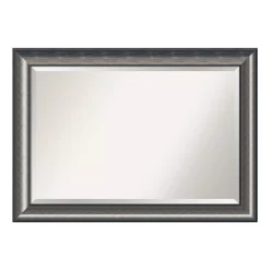 Mirrors Amanti Art Quick 42 In. W X 30 In. H Framed Rectangular Beveled Edge Bathroom Vanity Mirror In Metallic Silver -SAFAVIEH Shop metallic silver amanti art mirrors dsw3941619 1f 1000
