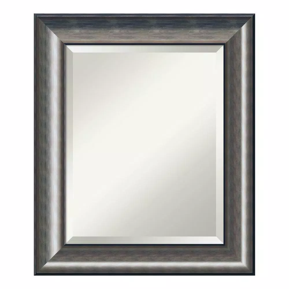Mirrors Amanti Art Quick Metallic Silver Scoop Wood 22 In. W X 26 In. H Single Contemporary Bathroom Vanity Mirror 6 Mirrors Amanti Art Quick Metallic Silver Scoop Wood 22 In. W X 26 In. H Single Contemporary Bathroom Vanity Mirror - Image 4