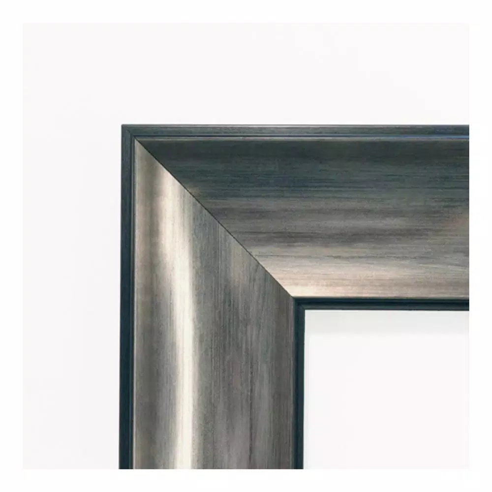 Mirrors Amanti Art Quick Metallic Silver Scoop Wood 22 In. W X 26 In. H Single Contemporary Bathroom Vanity Mirror 4 Mirrors Amanti Art Quick Metallic Silver Scoop Wood 22 In. W X 26 In. H Single Contemporary Bathroom Vanity Mirror - Image 2