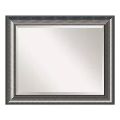 Mirrors Amanti Art Quick 34 In. W X 28 In. H Framed Rectangular Beveled Edge Bathroom Vanity Mirror In Metallic Silver -SAFAVIEH Shop metallic silver amanti art mirrors dsw3942036 1f 1000