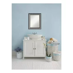 Mirrors Amanti Art Quicksilver 24 In. W X 30 In. H Framed Rectangular Beveled Edge Bathroom Vanity Mirror In Metallic Silver -SAFAVIEH Shop metallic silver amanti art mirrors dsw4016435 31 1000