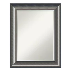 Mirrors Amanti Art Quicksilver 24 In. W X 30 In. H Framed Rectangular Beveled Edge Bathroom Vanity Mirror In Metallic Silver