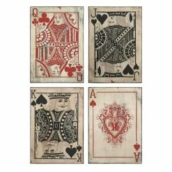 Decorative Letters IMAX Leonato 18 In. H X 12.75 In. W Iron Playing Card Wall Decor (Set Of 4)