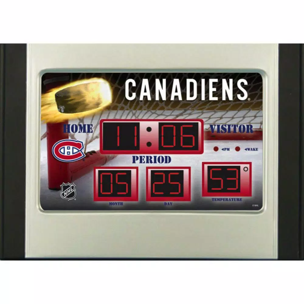 Table Clocks Team Sports America Montreal Canadiens NHL Multi-Color Scoreboard Alarm Clock 3 Table Clocks Team Sports America Montreal Canadiens NHL Multi-Color Scoreboard Alarm Clock