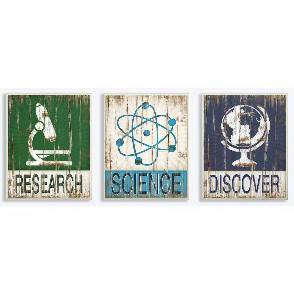 Wall Signs Stupell Industries 10 In. X 15 In. “Research Science Discover” By Jennifer Pugh Printed Wood Wall Art 3 Wall Signs Stupell Industries 10 In. X 15 In. “Research Science Discover” By Jennifer Pugh Printed Wood Wall Art