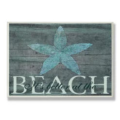 Wall Signs Stupell Industries 12.5 In. X 18.5 In. “It’s Better At The Beach Starfish” By Marilu Windvand Printed Wood Wall Art