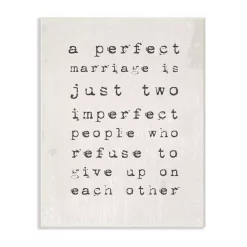 Wall Signs Stupell Industries 10 In. X 15 In. “A Perfect Marriage” By Daphne Polselli Printed Wood Wall Art