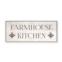 Wall Signs Stupell Industries 7 In. X 17 In. “Farmhouse Kitchen Typography” By Daphne Polselli Printed Wood Wall Art