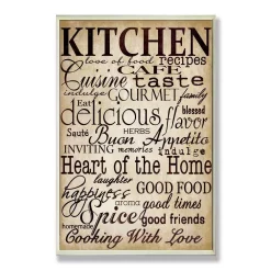 Wall Signs Stupell Industries 12.5 In. X 18.5 In. “Words In The Kitchen Off White” By Gplicensing Printed Wood Wall Art
