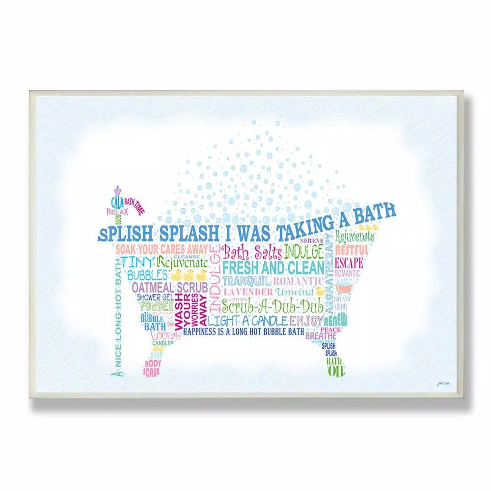 Wall Signs Stupell Industries 12.5 In. X 18.5 In. “Splish Splash Typography Bathroom Art” By Janet White Printed Wood Wall Art 3 Wall Signs Stupell Industries 12.5 In. X 18.5 In. “Splish Splash Typography Bathroom Art” By Janet White Printed Wood Wall Art