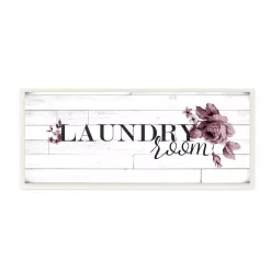 Wall Signs Stupell Industries 7 In. X 17 In. “Vintage Chic Laundry Room” By Ashley Hutchins Printed Wood Wall Art