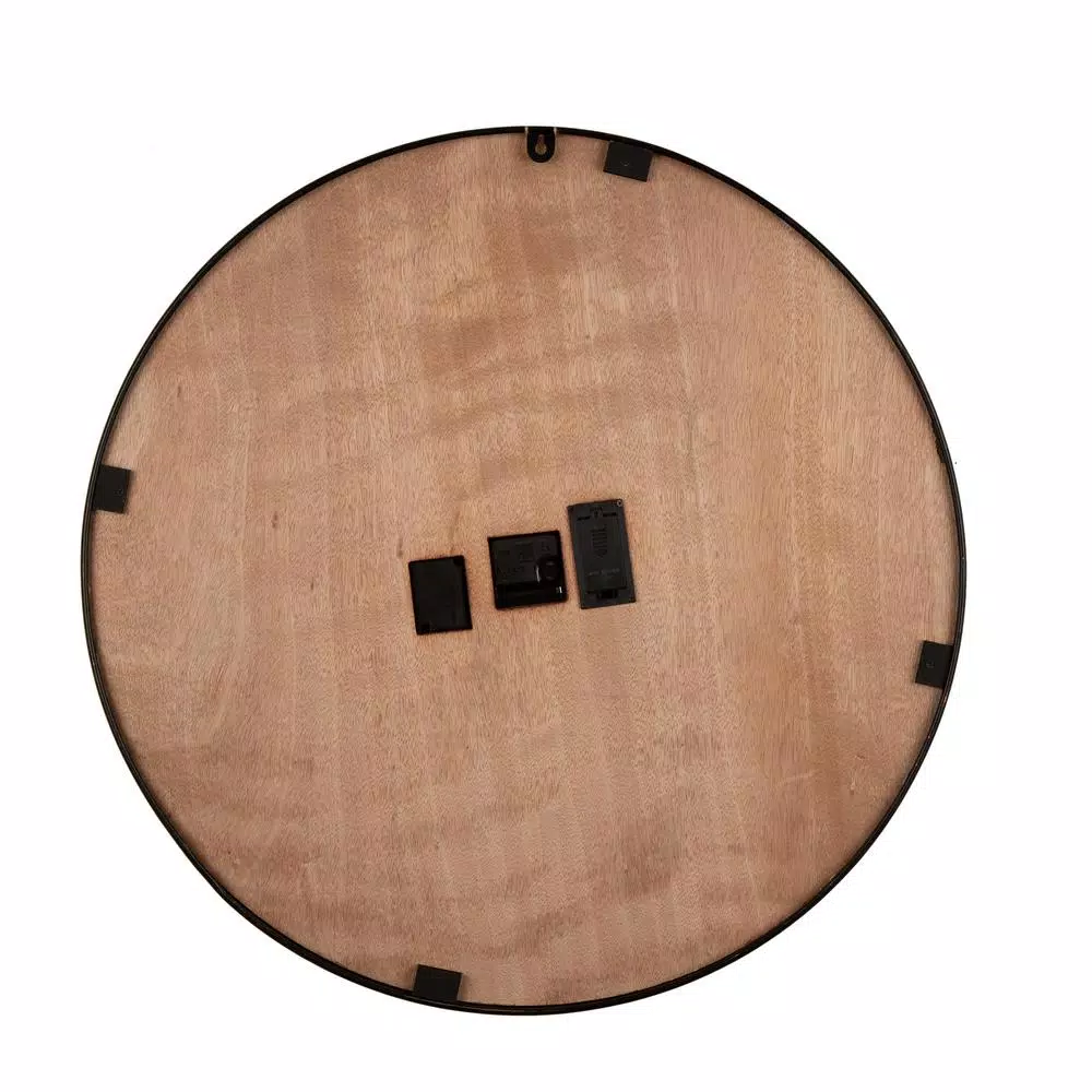 Wall Clocks Glitzhome 27.76 In. D Vintage Industrial Oversized Wooden/Metal Wall Clock With Moving Gears 8 Wall Clocks Glitzhome 27.76 In. D Vintage Industrial Oversized Wooden/Metal Wall Clock With Moving Gears - Image 6