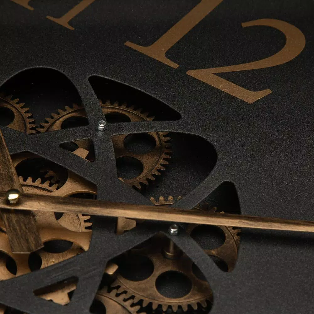 Wall Clocks Glitzhome 22.83 In. D Morden Oversized Metal Wall Clock With Moving Gears 5 Wall Clocks Glitzhome 22.83 In. D Morden Oversized Metal Wall Clock With Moving Gears - Image 3