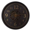 Wall Clocks Glitzhome 22.83 In. D Morden Oversized Metal Wall Clock With Moving Gears