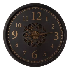 Wall Clocks Glitzhome 22.83 In. D Morden Oversized Metal Wall Clock With Moving Gears