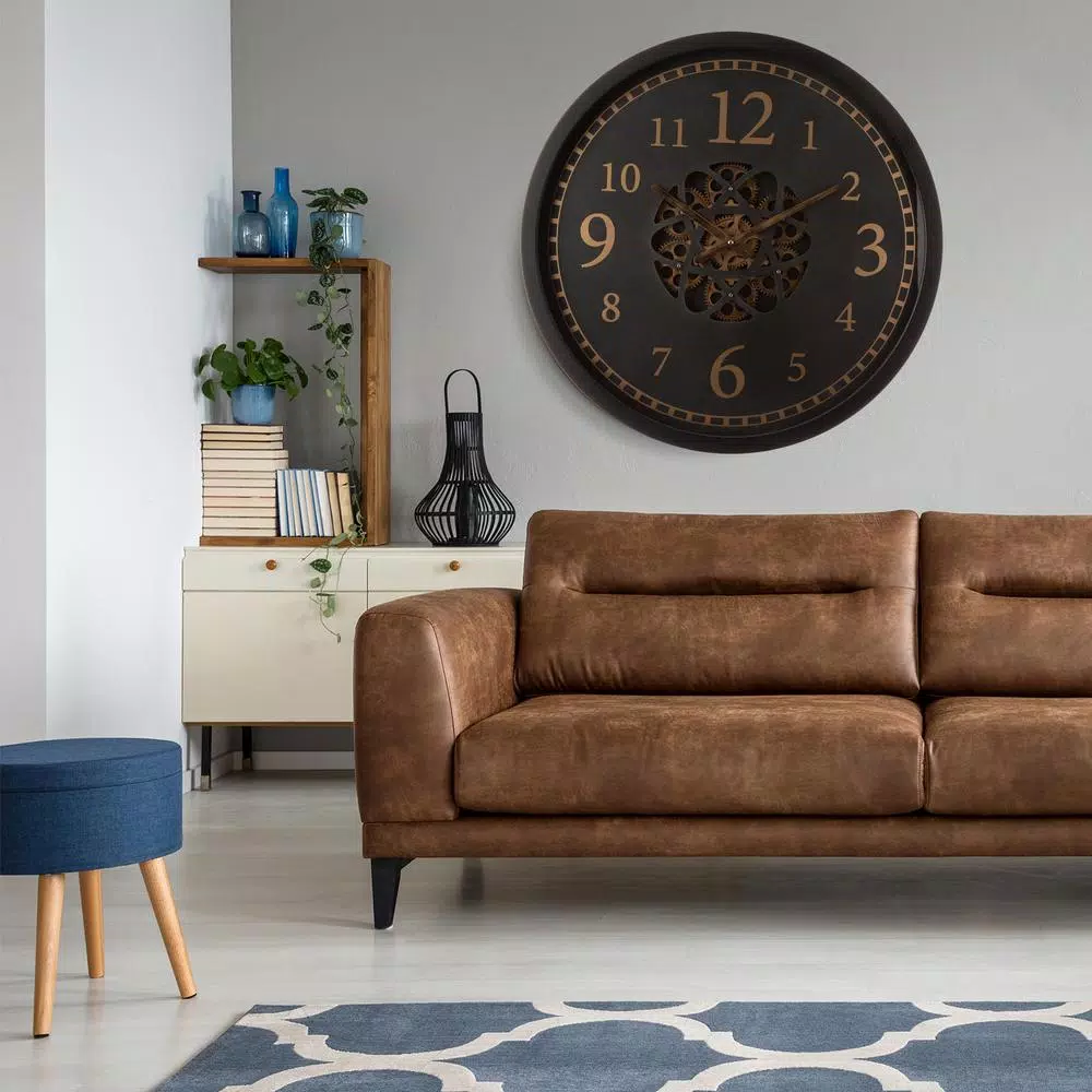 Wall Clocks Glitzhome 22.83 In. D Morden Oversized Metal Wall Clock With Moving Gears 10 Wall Clocks Glitzhome 22.83 In. D Morden Oversized Metal Wall Clock With Moving Gears - Image 8