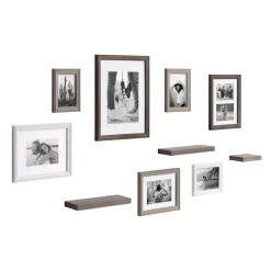 Kate And Laurel Bordeaux Multi/Gray With Shelves Picture Frames (Set Of 10)