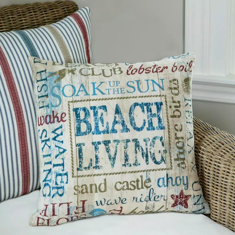 Throw Pillows Heritage Lace Beach Living Multicolored Striped 18 In X 18 In Throw Pillow Cover 4 Throw Pillows Heritage Lace Beach Living Multicolored Striped 18 In X 18 In Throw Pillow Cover - Image 2