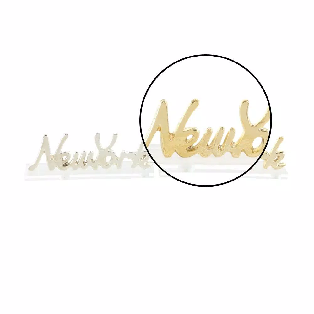 Decorative Letters LITTON LANE 9 In. X 3 In. Gold And Silver Aluminum New York Letter Cut-outs With Clear Acrylic Base (Set Of 2) 5 Decorative Letters LITTON LANE 9 In. X 3 In. Gold And Silver Aluminum New York Letter Cut-outs With Clear Acrylic Base (Set Of 2) - Image 3