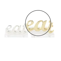 Decorative Letters LITTON LANE 4 In. X 2 In. Modern “Eat” Gold And Silver Aluminum Cutouts (Set Of 2) -SAFAVIEH Shop multi litton lane decorative letters 98422 4f 1000