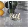 Decorative Letters LITTON LANE 4 In. X 2 In. Modern “Eat” Gold And Silver Aluminum Cutouts (Set Of 2)