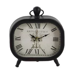 Table Clocks LITTON LANE Classic Rounded Rectangle Iron Table Clock In Distressed Red And Black Or White (3-Pack) -SAFAVIEH Shop multi litton lane table clocks 52526 44 1000