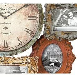 Wall Clocks LITTON LANE 25 In. X 25 In. Metal Photo Frame And Wall Clock -SAFAVIEH Shop multi litton lane wall clocks 68412 4f 1000