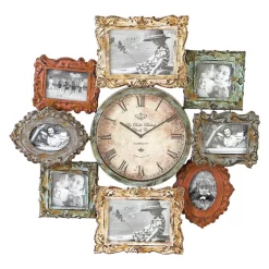 Wall Clocks LITTON LANE 25 In. X 25 In. Metal Photo Frame And Wall Clock -SAFAVIEH Shop multi litton lane wall clocks 68412 c3 1000