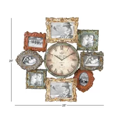 Wall Clocks LITTON LANE 25 In. X 25 In. Metal Photo Frame And Wall Clock -SAFAVIEH Shop multi litton lane wall clocks 68412 fa 1000