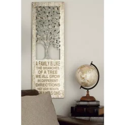 Wall Signs LITTON LANE 12 In. X 36 In. Shabby Chic “A Family Is Like The Branches” Inspirational Statement Wall Decor -SAFAVIEH Shop multi litton lane wall signs 54457 31 1000