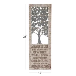 Wall Signs LITTON LANE 12 In. X 36 In. Shabby Chic “A Family Is Like The Branches” Inspirational Statement Wall Decor -SAFAVIEH Shop multi litton lane wall signs 54457 44 1000
