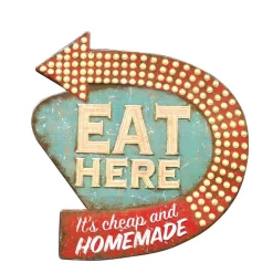 Wall Signs 3R Studios 16 In. H X 15 In. W “Eat Here” Retro Wall Art