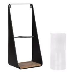 Wall Accents Kate And Laurel Blackwell Natural/Black Metal Candle Sconce (Set Of 2) -SAFAVIEH Shop natural black kate and laurel candle holders 215163 1f 1000