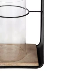 Wall Accents Kate And Laurel Blackwell Natural/Black Metal Candle Sconce (Set Of 2) -SAFAVIEH Shop natural black kate and laurel candle holders 215163 4f 1000