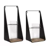Wall Accents Kate And Laurel Blackwell Natural/Black Metal Candle Sconce (Set Of 2)