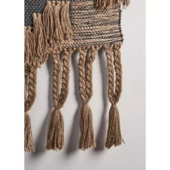 Wall Accents LR Home Rustic Natural / Black Fringed Wall Tapestry -SAFAVIEH Shop natural black lr home tapestries wallh80226bkn1622 e1 1000
