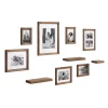 Kate And Laurel Bordeaux Natural Wood With Shelves Picture Frames (Set Of 10)