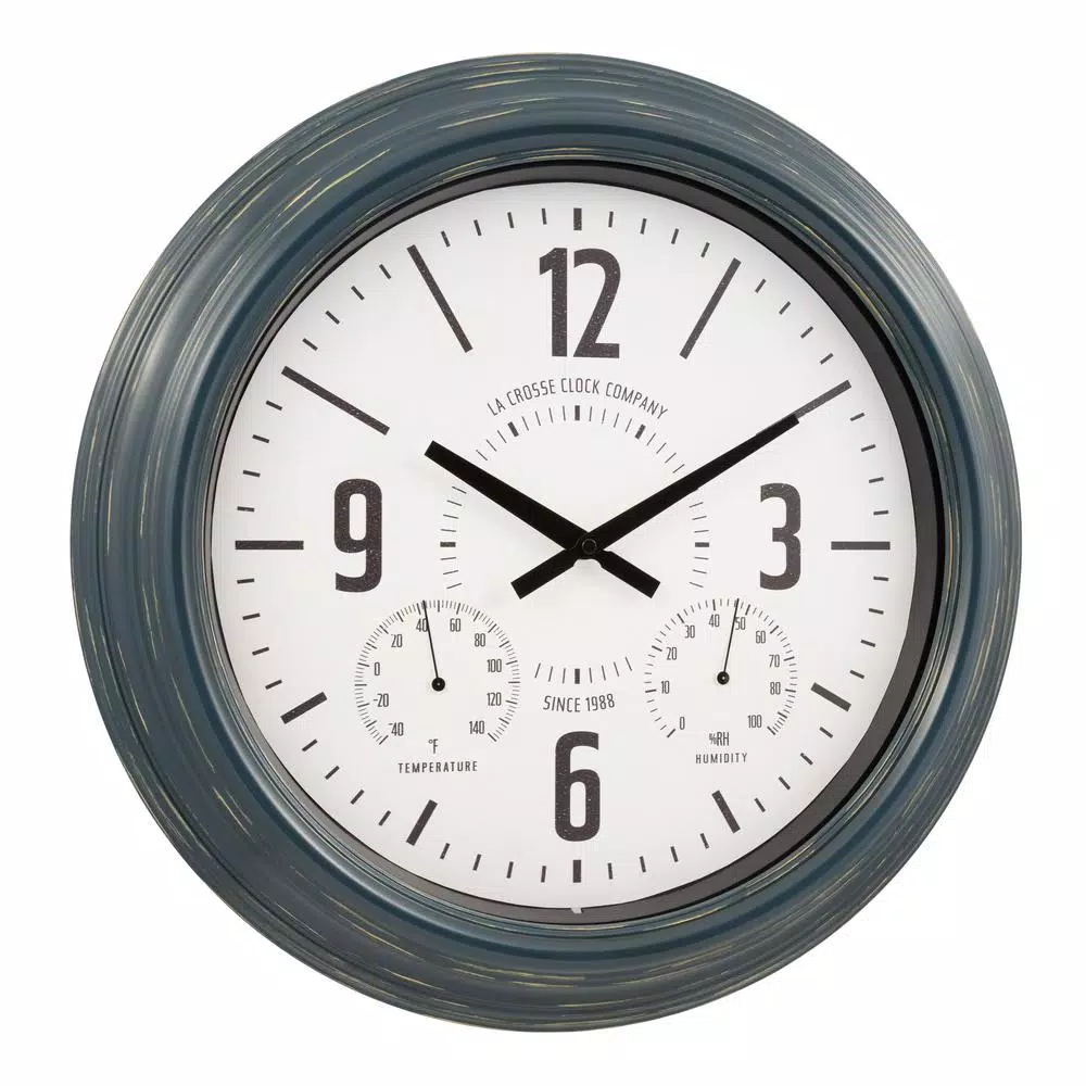 Wall Clocks La Crosse Technology 18 In. Hamilton Indoor/Outdoor Metal Analog Quartz Clock 5 Wall Clocks La Crosse Technology 18 In. Hamilton Indoor/Outdoor Metal Analog Quartz Clock - Image 3