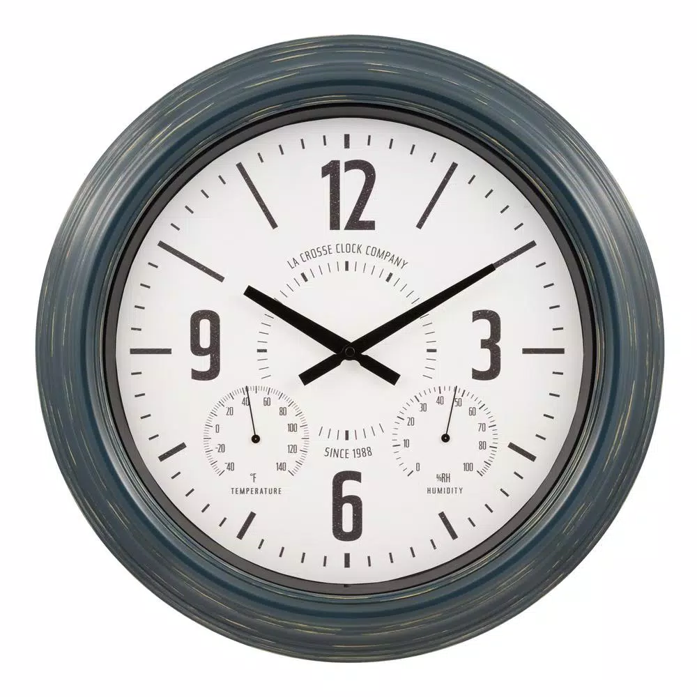 Wall Clocks La Crosse Technology 18 In. Hamilton Indoor/Outdoor Metal Analog Quartz Clock 3 Wall Clocks La Crosse Technology 18 In. Hamilton Indoor/Outdoor Metal Analog Quartz Clock