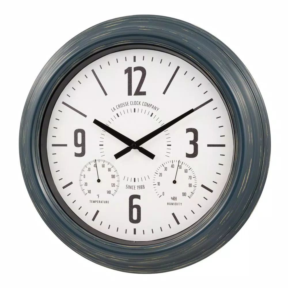 Wall Clocks La Crosse Technology 18 In. Hamilton Indoor/Outdoor Metal Analog Quartz Clock 4 Wall Clocks La Crosse Technology 18 In. Hamilton Indoor/Outdoor Metal Analog Quartz Clock - Image 2