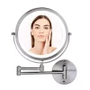 Wall Mirrors Ovente 13.2 In. H X 1.6 In. W, Small Round Nickel Brushed Lighted Framed Modern Vanity Mirror, 1x 7x Magnification -SAFAVIEH Shop ovente wall mirrors mfw85br1x7x 64 1000