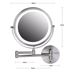Wall Mirrors Ovente 13.2 In. H X 1.6 In. W, Small Round Nickel Brushed Lighted Framed Modern Vanity Mirror, 1x 7x Magnification 16 Wall Mirrors Ovente 13.2 In. H X 1.6 In. W, Small Round Nickel Brushed Lighted Framed Modern Vanity Mirror, 1x 7x Magnification -SAFAVIEH Shop ovente wall mirrors mfw85br1x7x 76 1000